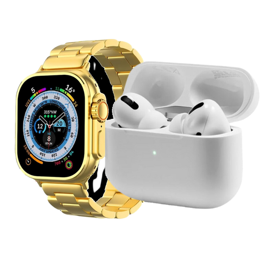 H9 Ultra 2 Gold Edition Watch +Airpod
